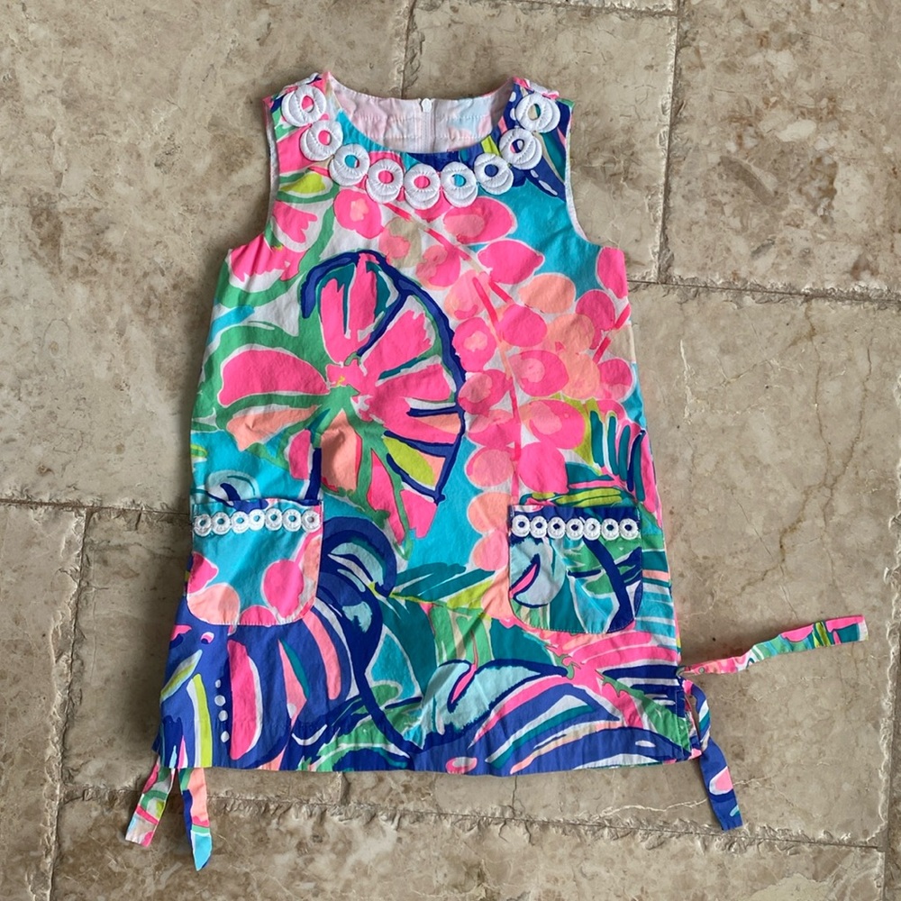 Lilly Pulitzer Little Lilly Girls Shift Dress Exotic Garden Size 4